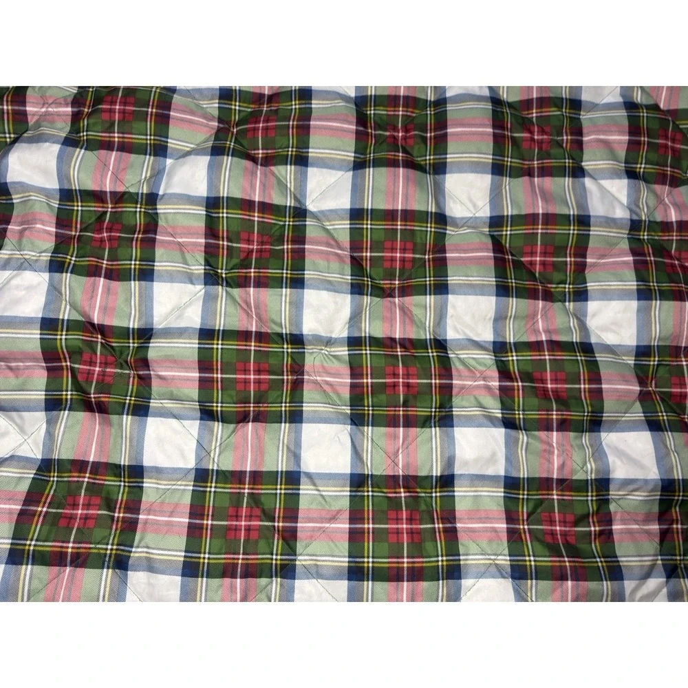 Eddie Bauer Throw Blanket Down Holiday Plaid Sherpa Puffer Camping Packable